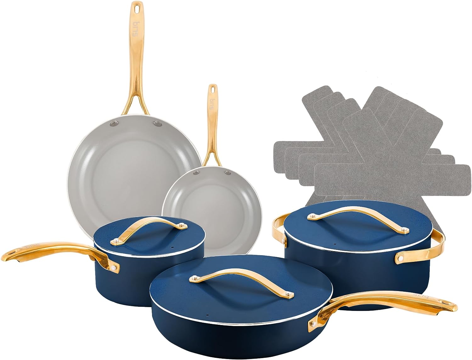 Sliq Ceramic Nonstick Cookware Set (12 pcs), Non Toxic PFOA and